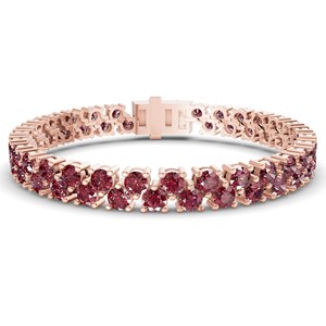 Bracelet tennis Isidora en or rose 10 carats, double rangée de diamants de laboratoire cerise cognac (3 carats) Tw. Bracelets et joncs en diamant en gros - Product Image 6