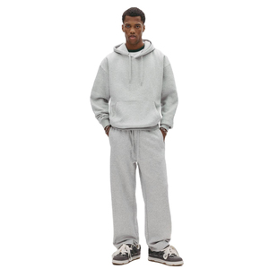 Conjunto de sudadera con capucha y pantalones de chándal OEM personalizados de 420 g/m², conjunto deportivo holgado, conjunto para correr, chándal gris oversize para hombre, ropa deportiva urbana para hombre - Product Image 1
