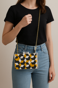 Bolso de Mano de Lujo Hecho a Mano, Duradero y Ecológico, de Madera y Resina, con Diseño Geométrico Incrustado, Cadena Cruzada, Logotipo Personalizado, Bolso de Noche - Product Image 5
