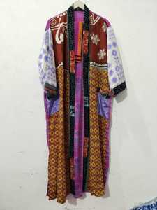 Kimono en soie fait main le plus vendu, style vintage patchwork, robes de demoiselle d'honneur, taille unique, kimono en soie pour femme, vêtements de nuit - Product Image 4