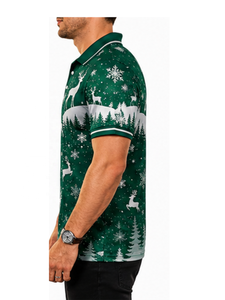 เสื้อโปโลผู้ชายแบบคลาสสิกทรงปกติ ผ้าฝ้าย 100% พิมพ์ลายแบบซับลิเมชั่นตามสั่ง ระบายเหงื่อได้ดี ทรงปกติ - Product Image 3
