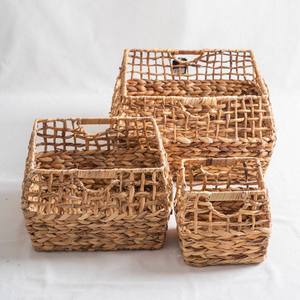 Cestas de almacenamiento de jacinto de agua a precio económico en venta, organizador de cestas de fibra tejida sostenible - Product Image 6