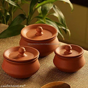 Olla de cocina de arcilla Recipiente de cocina Loza de terracota Hecho a mano Cocina tradicional Olla de arcilla Utensilio de cocina - Product Image 3
