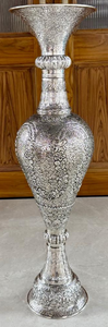 Vase à fleurs vintage Dhatukala, grand vase de sol sculpté, design Art Déco, vase en laiton durable fait à la main pour jardin, maison, temple, balcon - Product Image 2