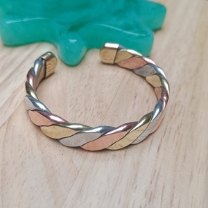 Premium Handmade <b>Copper</b> Brass Aluminium Twisted Open Cuff <b>Bracelet</b> Adjustable Unisex Fashion Jewelry Custom OEM/ODM SMARK - Product Image 6