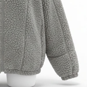 Sudadera con capucha Sharpa extragrande de alta calidad, 100% poliéster, forro polar Sharpa de 400 g/m², sin cordón, con cremalleras frontales y en los bolsillos. - Product Image 6