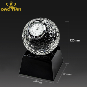 Wholesale <strong>Golf</strong> Accessories 80MM Crystal Glass <strong>Golf</strong> <strong>Balls</strong> Clock Trophy Awards with Black Crystal Base Funny <strong>Golf</strong> Gift Set Box - Product Image 6