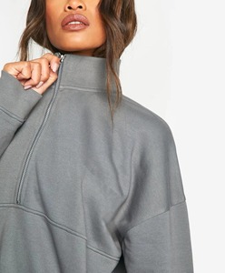 Sweat-shirts pour femmes en tissu extensible, coupe ample, effet délavé, 100% coton, fabrication artisanale. - Product Image 2