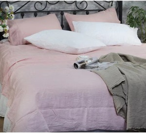 Ensemble de literie 4 pièces, drap plat respirant et durable, ensemble de draps en lin français 100%, avec taie d'oreiller - Product Image 2
