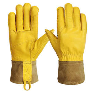 Gants de soudage TIG en cuir de chèvre et de vachette pleine fleur, résistants à la chaleur, protection des mains - Product Image 1