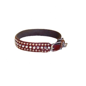 Collier de chien et laisse avec clinchers en cuir - Product Image 3