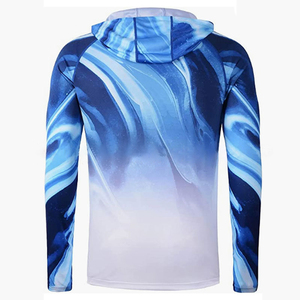 Custom Front Pattern Sun <b>Protection</b> Long-sleeved Waterproof Fishing <b>Hoodie</b> UPF50 <b>UV</b> Soft Quick Dry Performance Mask Hooded - Product Image 3