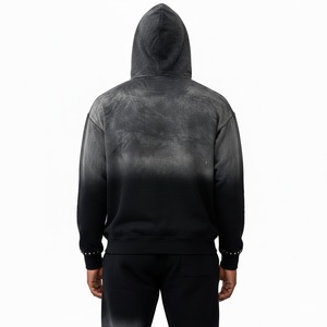 Survêtement d'hiver décontracté 100 % coton, délavé à l'acide, respirant, haute qualité, avec logo personnalisé, coupe classique pour homme - Product Image 3