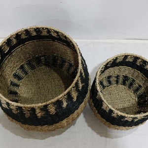 Juego de Macetas Grandes Rústicas de Hierba Marina para Interiores, Porta Plantas, Macetas para Decoración del Hogar - Product Image 4