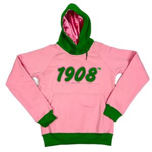 Sudadera con Capucha Personalizada de Algodón 100% con Letras Tejidas Impresas de la Hermandad Iota Phi Theta y Alpha Phi Alpha, Modelo Satin 1908 - Product Image 1