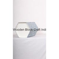 Poubelle élégante hexagonale pliable en coton et carton, faite à la main, imprimée, pour usage intérieur/extérieur, rue et bureau