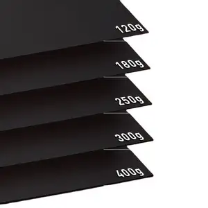 Lizheng caja negra embalaje cartón Stiff Black 120gsm 300gsm A4 papel de embalaje Rolling recubierto doble cara cartón negro
