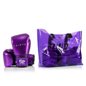 Guantes de Boxeo Muay Thai Fairtex con Diseño Moderno, Impresos, Profesionales, de Cuero Vacuno Original, Correa Morada, Equipo de Entrenamiento de Kickboxing - Product Image 3