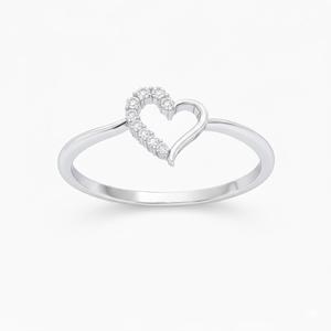 Anillo de Oro Sólido de 14K y 18K con Plata de Ley 925, Diseño de Corazón Abierto con Diamantes, para Mujer, Anillo de Compromiso, Anillo de Promesa de Amor, Regalo de Cumpleaños - Product Image 6