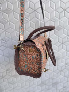2026 New Fashionable Hand Tooled Carving Leather Speedy Handbag Gypsy <b>Boho</b> Shoulder Custom Handmade Western Multi Uses <b>Bags</b> - Product Image 2