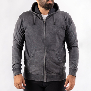 Men's Heavyweight Acid Wash <b>Hooded</b> <b>Zip</b> Sweatshirt Premium Streetwear Tracksuit Custom Colors OEM ODM Best Factory Price - Product Image 2
