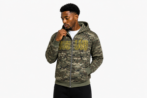 Sweat à capuche zippé camouflage personnalisé pour homme, imprimé camouflage intégral, en molleton épais, fermeture éclair intégrale, pour homme 2026 - Product Image 3