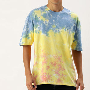 เสื้อยืดคอกลมแขนสั้นผู้ชาย ลายมัดย้อม ทรงปกติ สวมใส่สบาย ผ้าฝ้าย 100% ระบายอากาศได้ดี ผ้าเจอร์ซีย์ถัก - Product Image 1