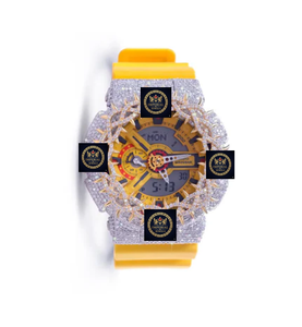 Reloj Deportivo VVS Moissanite Iced Hip Hop con GPS, Cristal Resistente al Agua, Acero Inoxidable, Alarma Mecánica, Correa Blanca, Lujoso - Product Image 1