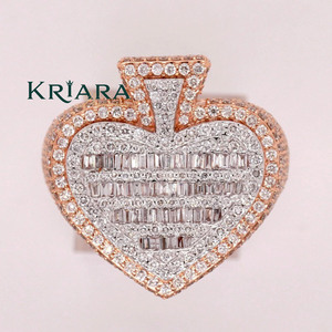 Anillo Unisex de Plata 925 con Diamante Tallado en Corazón, Joyería de Lujo para Compromiso con Diamante Cultivado en Laboratorio - Product Image 3