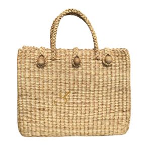 Handwoven Water Hyacinth Beach Tote <b>Bag</b>: Large <b>Summer</b> <b>Straw</b> <b>Bag</b> - Product Image 1