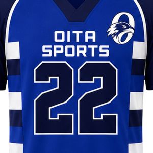Camiseta de Lacrosse Azul Marino y Blanca para Hombre, Manga Corta, Ligera, Transpirable, Ropa Deportiva para Competencia - Product Image 5