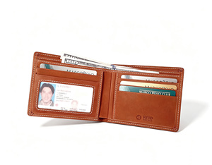 [In Stock][Retail Price] Top Quality Handmade Castello Genuine Nubuck Leather <b>RFID</b> <b>Men</b> Bi-fold <b>Wallet</b> Black Brown Light Brown - Product Image 3