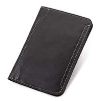 Dompet Paspor & Tempat Kartu Identitas Kulit Sapi Multifungsi Trendy Anti RFID dengan Ritsleting untuk Perjalanan