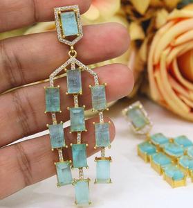 Pendientes Colgantes de Circonita Cúbica Doble Chapados en Oro de Primera Calidad Glamurosos para Mujer, Estilo Nocturno, para Fiestas - Product Image 4