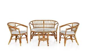 Mahligay ชุดหวายแฮนด์เมดสำหรับวิลล่าหรือบ้านเก้าอี้ไม้ดีไซน์เรียบง่าย - Product Image 2