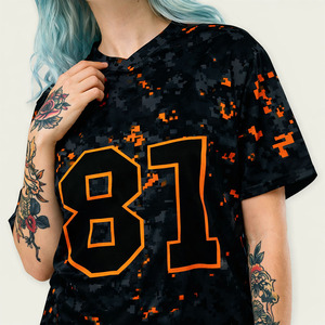 Maillot de football américain personnalisé en maille camouflage numérique unisexe respirant col en V tenue d'équipe uniforme sportif personnalisé haut de sport Y2K - Product Image 6