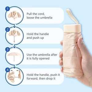 Paraguas Cuadrado de Nylon de 5 Pliegues 9107, Tamaño de Palma de la Mano, Protección para Todo Clima, Diseño Moderno - Product Image 4