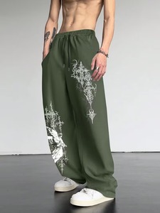 Pantalons de jogging pour hommes avec impression DTF de qualité supérieure, logo personnalisé, en molleton de coton, respirants, tissu de haute qualité, fabrication OEM et ODM - Product Image 1