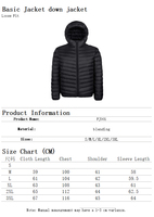 Vestes d'hiver rembourrées en duvet de canard léger et chaud, avec logo personnalisé, en nylon noir, à capuche, pour hommes, vente en gros