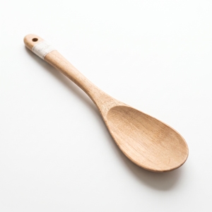 Natural Wood Large Rice Spoon 25cm Handmade Wooden Rice Paddle for Kitchen Restaurant Eco-Friendly - Product Image 1