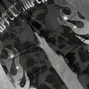 Up Felt Custom Digital Printing Sweatpants Men Loose Streetwear 100% Cotton Fabric Sweatpants Fit <b>Drawstring</b> Waist Wholesale - Product Image 6