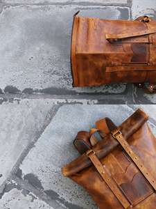High End Genuine Leather <b>Roll</b> Top Rucksack Ergonomic Design Laptop Bag For Wholesale Distribution LTBP-0271 - Product Image 2