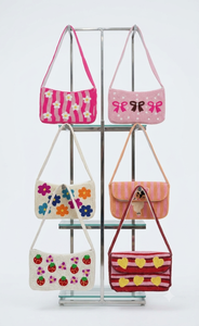 For Beaded Floral Tote <b>Bag</b> Handmade Shoulder Crossbody Purse Zipper Closure Portable Custom Color Options All Seasons for Daily - Product Image 5