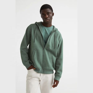 เสื้อฮู้ดแขนยาวลำลองผู้ชายทรงหลวมแบบดรอปโชว์เดอร์ สตรีทแวร์สั่งทำพิเศษ ทรงโอเวอร์ไซส์ ผ้าหนา ใส่สบาย ทรงหลวม ซิปยาวเต็มตัว - Product Image 3