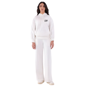 Sudadera con Capucha Oversize Blanca Personalizada con Logo para Mujer, de Forro Polar Grueso, Estilo Pullover con Hombros Caídos, Ropa Urbana al por Mayor - Product Image 2