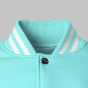 Conjunto de chaquetas universitarias de forro polar de algodón de talla grande unisex, cuello alto de invierno con procesamiento recubierto de bordado con logotipo personalizado - Product Image 3