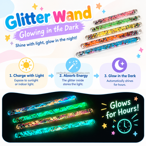 Baguette magique à effet lumineux 29,5 cm pour enfants, tube visible la nuit - Product Image 5