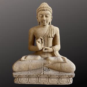 Estatua de Buda Tallada a Mano en Piedra Arenisca, Escultura Premium para Jardinería, Resorts y Decoración Espiritual de Interiores - Product Image 3