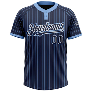 Camiseta de Béisbol Personalizada para Hombre, Rayas Azul Marino, Manga Corta, Absorbe la Humedad, Impresión Sublimada Yourteams 00 - Product Image 3
