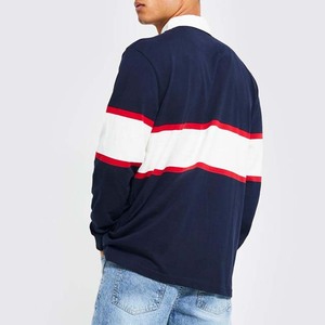 Camiseta de Rugby Personalizada para Hombre, de Alta Calidad, Transpirable, Ecológica, Antibacteriana, de Manga Larga, con Diseño a Rayas y Logotipo Frontal Personalizado - Product Image 2